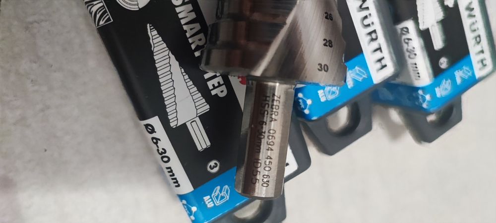Burghiu con in trepte  profesional wurth zebra pentru otel 6-30
