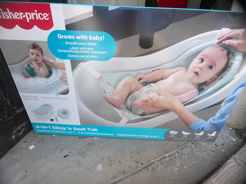 Бебешка вана за къпане Fisher Price с изход за оттичане - 4 в 1
