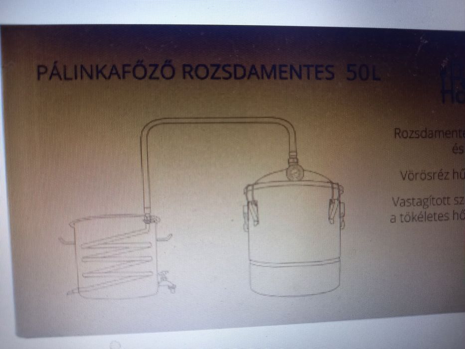 Cazan Țuică din inox alimentar + cupru  50 L compet cu răcitor