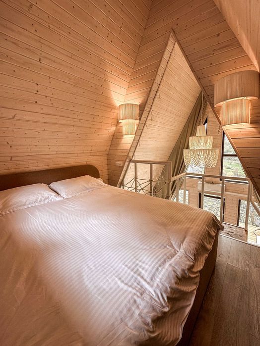 Глэмпинг в горах / Домик Афрейм / Баня