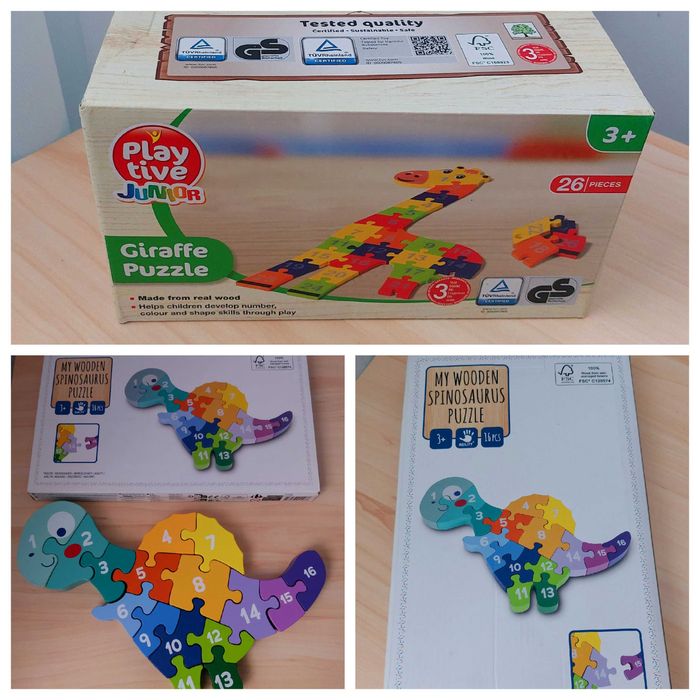 Puzzle din lemn cu cifre, calitativ