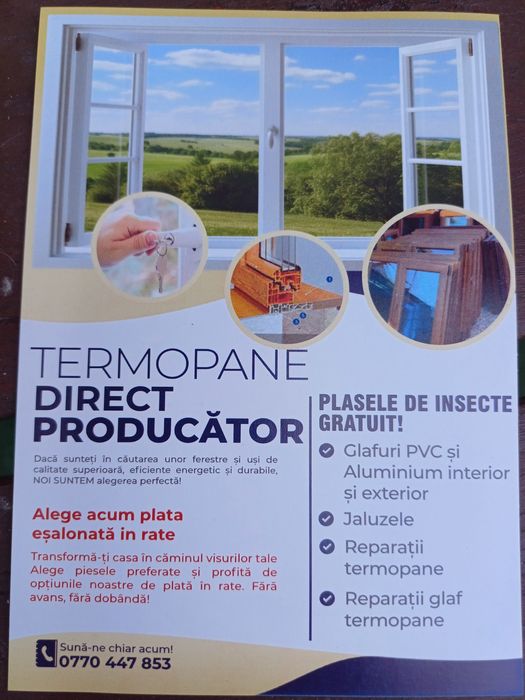 Tamplarie PVC - Termopane - Usi / Ferestre