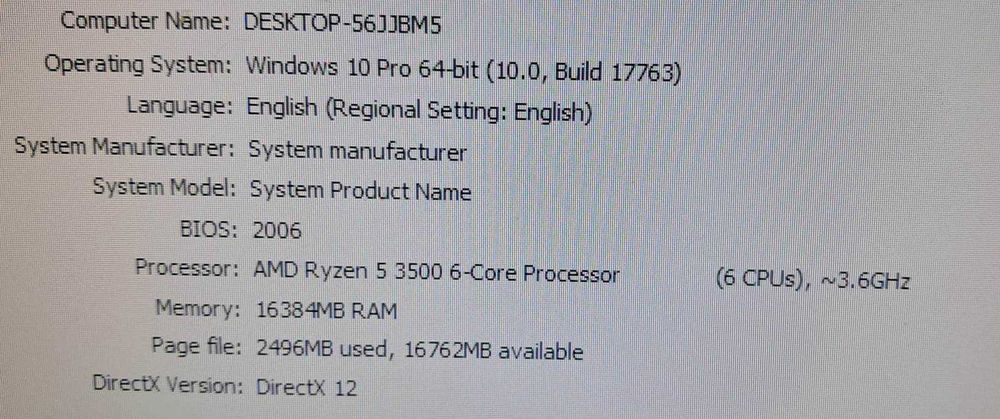 PC Gaming Ryzen 5 3500/16 GB DDR4/Video GTX 1060/SSD+HDD/CS GO/GTA5