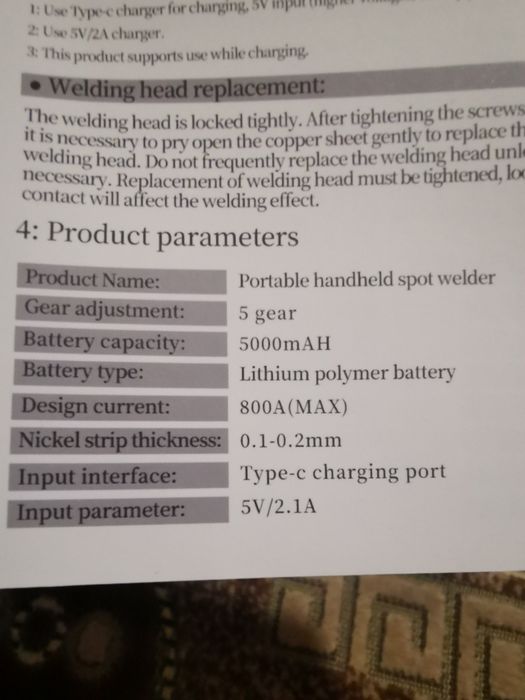 Vand aparat de sudura în puncte pentru acumulatori bicicleta trotineta