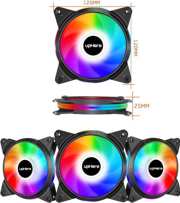 upHere Вентилатори за компютърно охлаждане, 3 броя