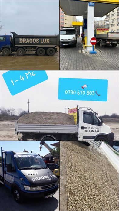 Livram nisip.balast,pietris,margaritar,chisai,frezat de asfalt,beton