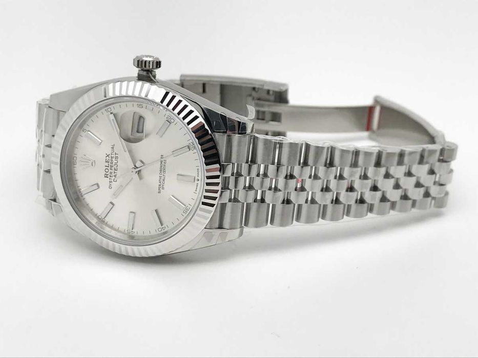 Rolex Datejust 41mm Fluted Bezel Silver Dial Jubilee – мъжки часовник – реални снимки
