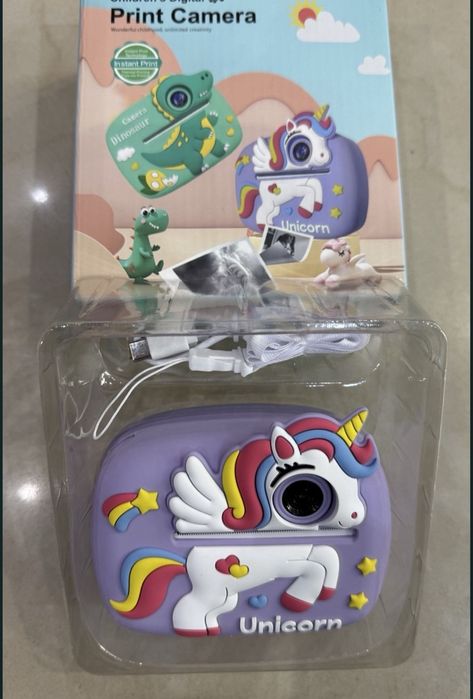 Детски фотоапарат с принтер динозавър , еднорог