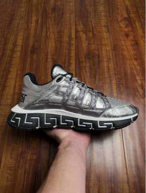 Versace Trigreca Metallic Silver Black White 40-46