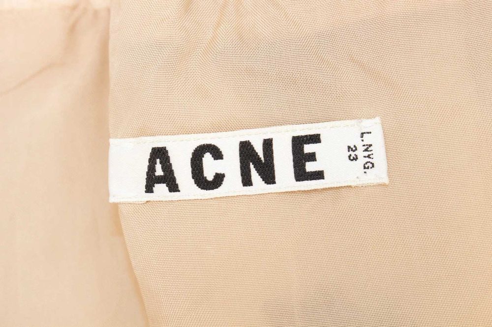 Acne Studios дамска рокля бежаво черна на петна набран гръб 38