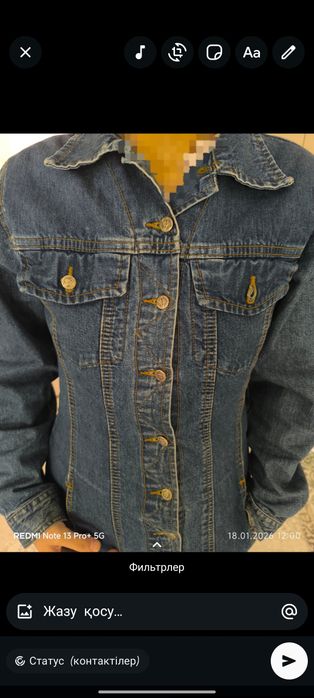 Джинсовый плащ макси