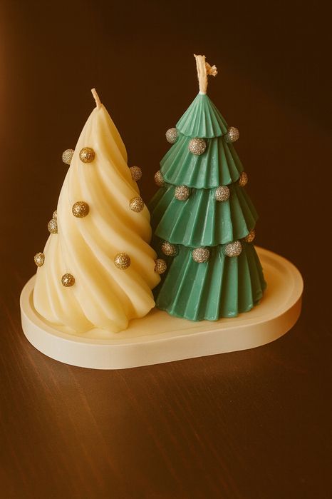 Set brăduți de Crăciun – lumânări handmade – ediție limitată