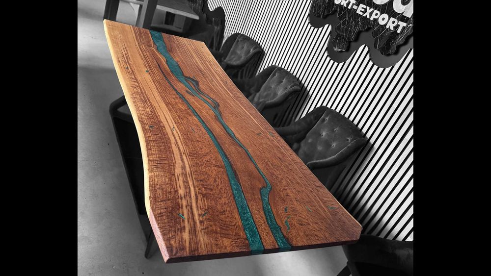 Masa din lemn de stejar | lemn masiv si Rasina Epoxy - epoxidica
