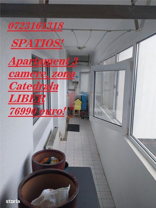 SPATIOS! Apartament 3 Camere, zona catedrala 82 mp