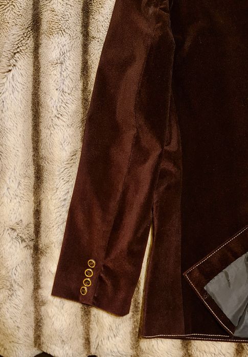 Sacou barbatesc catifelat maro