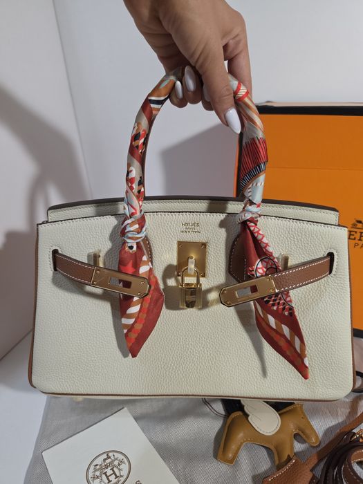 Налична чанта Hermes Birkin двуцветна