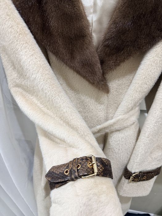 Шуба Лама с норковым воротником