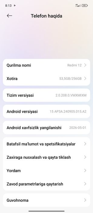 Redmi 12   256/8+4