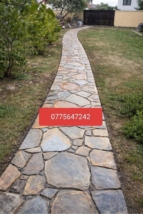 Piatra naturala de munte și montaj