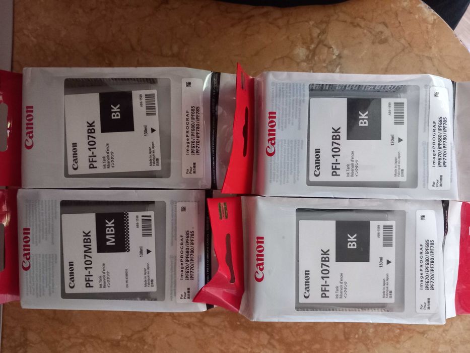 Cartuse PFI 107 BK/MBK/C/M/Y Canon iPF 680 / iPF 685 / iPF 780 / iPF 785 / iPF 770 / iPF 670