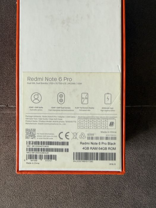 Сотовый телефон Redmi Note 6 Pro