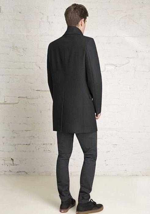 Palton slim de lux 48 M WINDSOR lana si casmir albastru