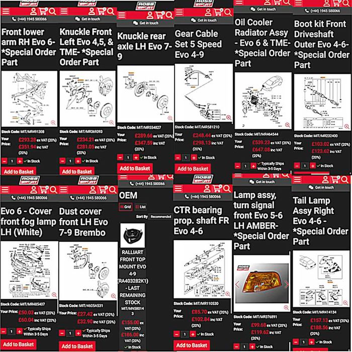 Mitsubishi Evo 6-9 части