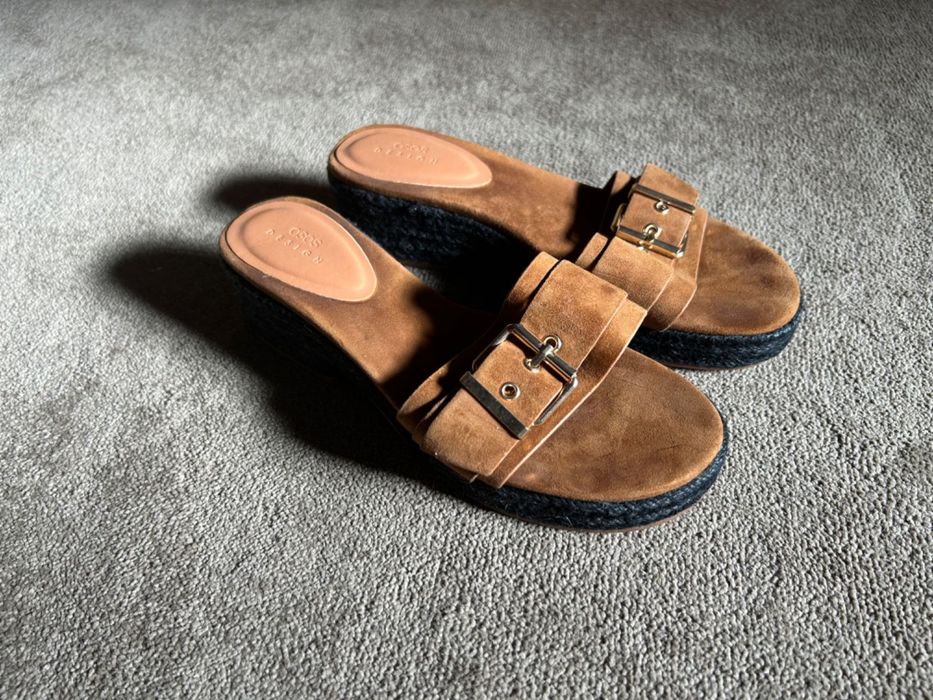 Saboti slides asos suede cu curea
