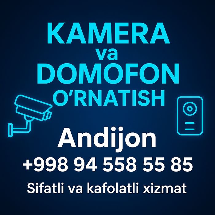 103°gradusli ip kamera 4 dona oʻrnatib berish xizmati bilan