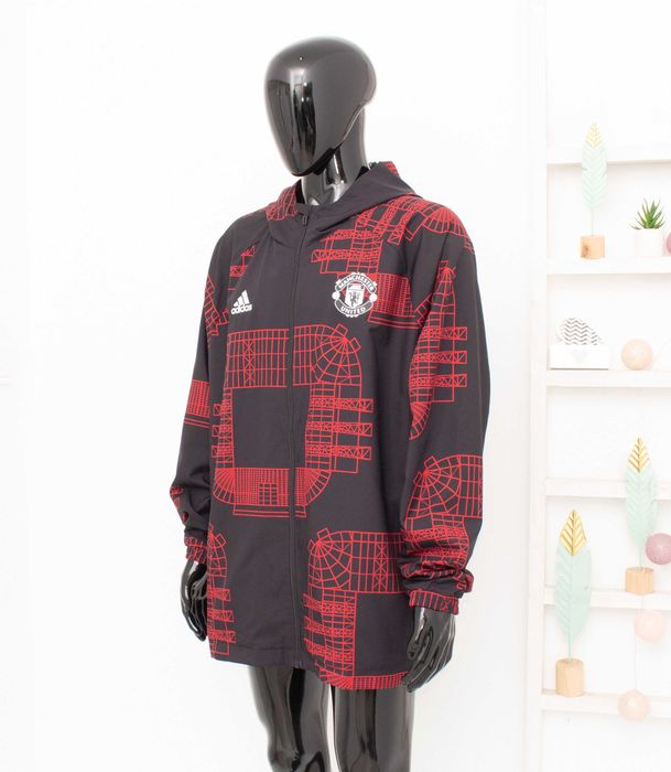 Manchester United Adidas оригинално мъжко яке ветровка с качулка 2XL
