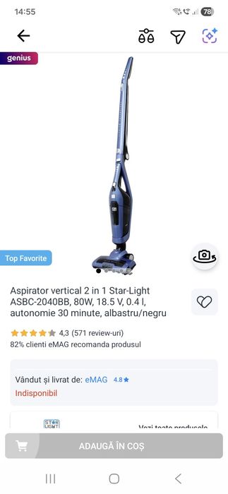 Vând Aspirator vertical 2 in 1 Star-Light