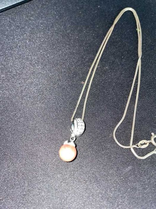 set de argint cu perle artificiale