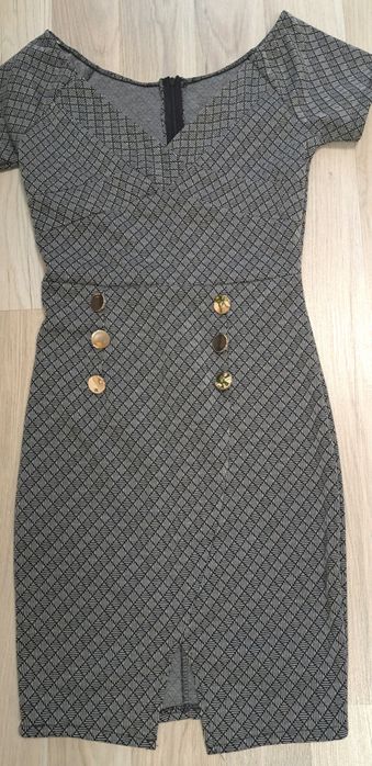 Рокля-гащеризон , елегантна рокля в сив цвят