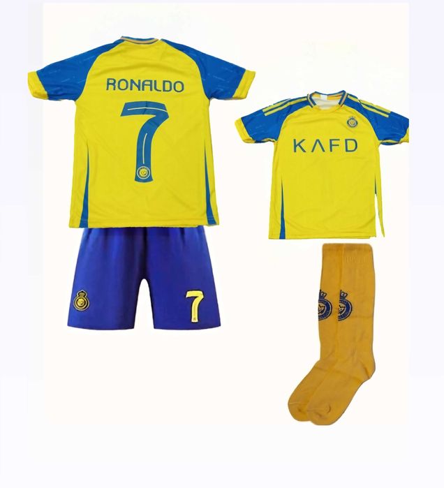 24/25 Роналдо Детски Футболен екип Ал Насър Жълт футболен екип Чорапи