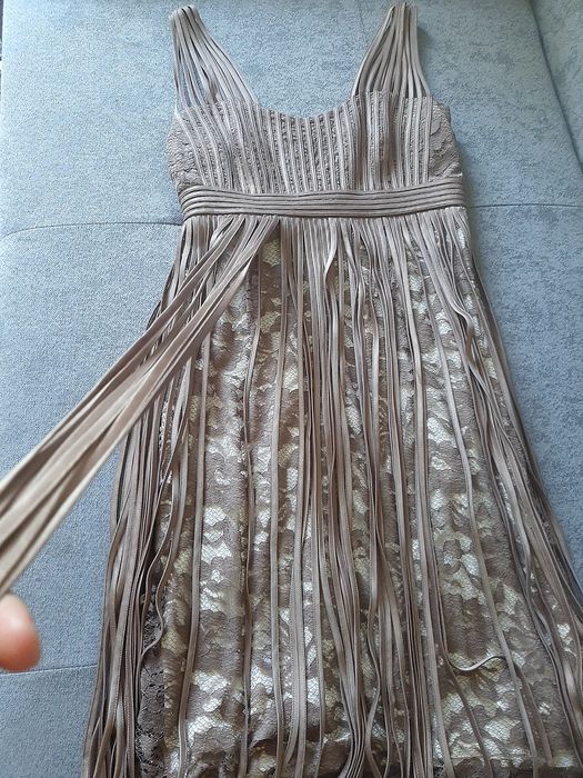 Rochie deosebită bej maro, marimea 36/38