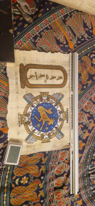 Papirus egiptean - zodia Capricorn  50X20