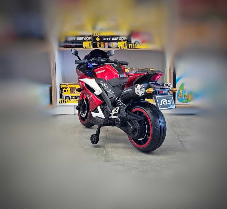 ТОП ЦЕНА!НОВО!Акумулаторен мотор Motocross RED с 12V,кожена седалка