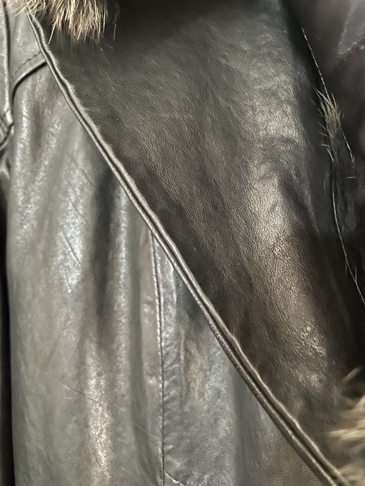 Палто естествена кожа и естествен косъм