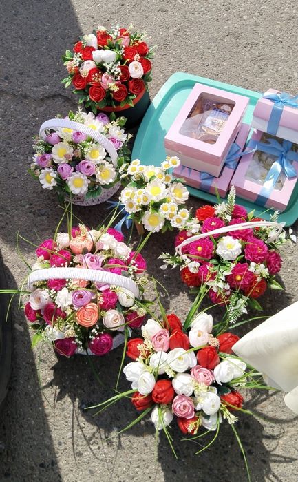 Букеты из мыла есть в наличии, sovunli gullar bor