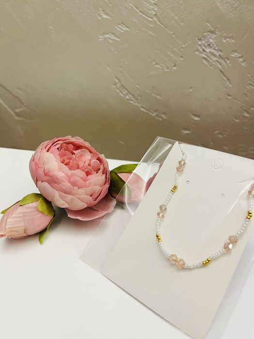 Ръчно изработени бижута, гривна и колие + кутия и торбичка