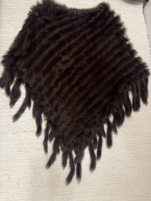 Пончо от естествена кожа