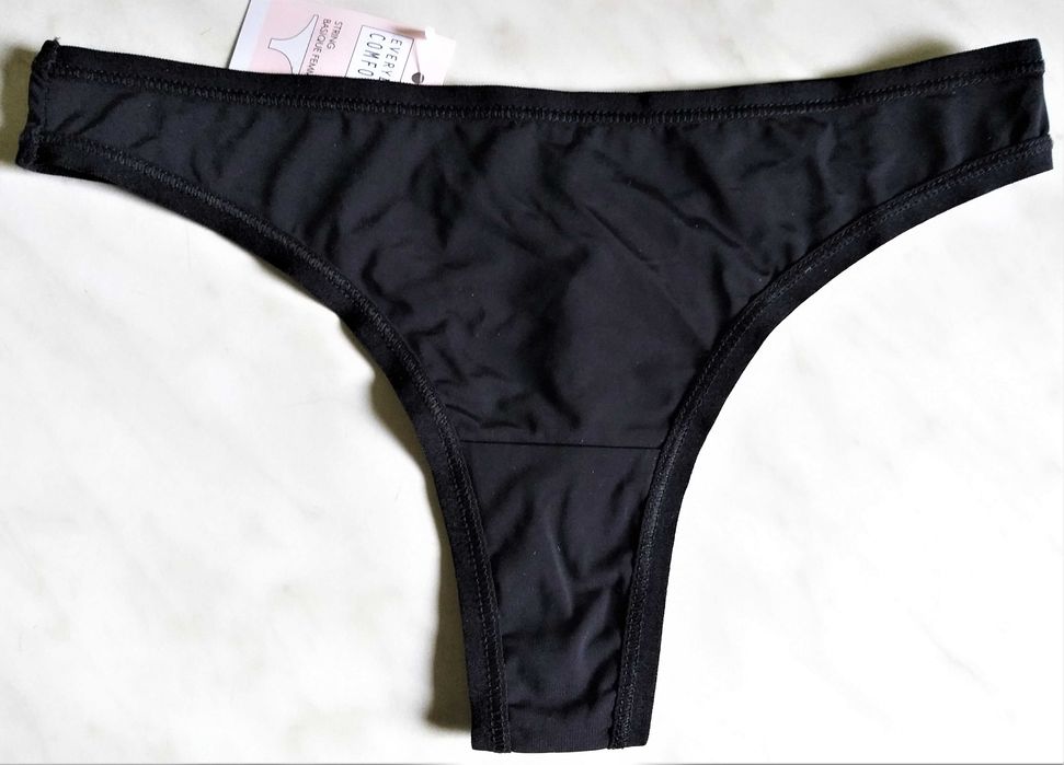 Chiloti tanga sexy/senzuali fete/femei semitransparenti negru mar. S (noi)