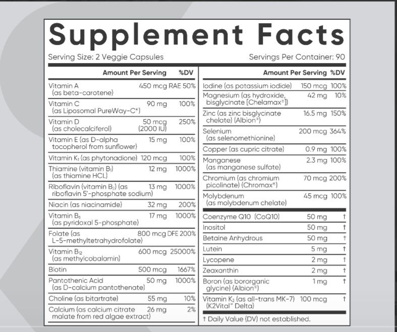 Sports Research Advanced Multivitamin
 180 вегетарианских капсул
