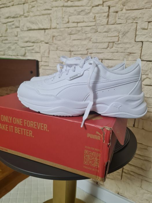 Pantofi sport Puma din piele ecologica Cilia Mode, Alb, 40,5
