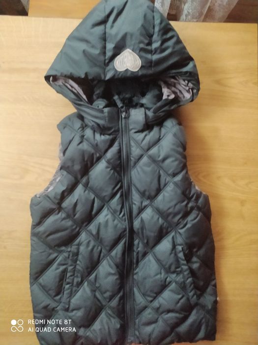 Детски топъл елек с качулка, грейка