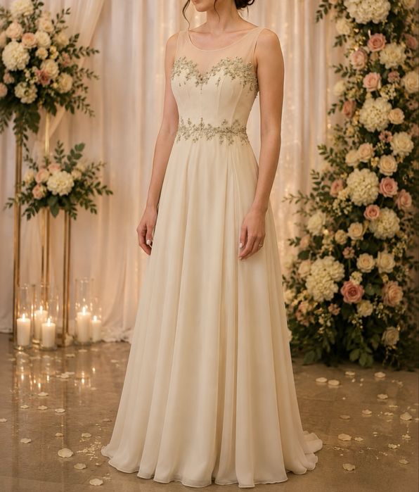 Rochie de gală crem 38-40