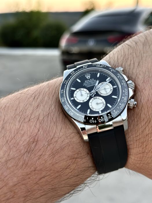 Ceas barbatesc automatic bratara cauciuc