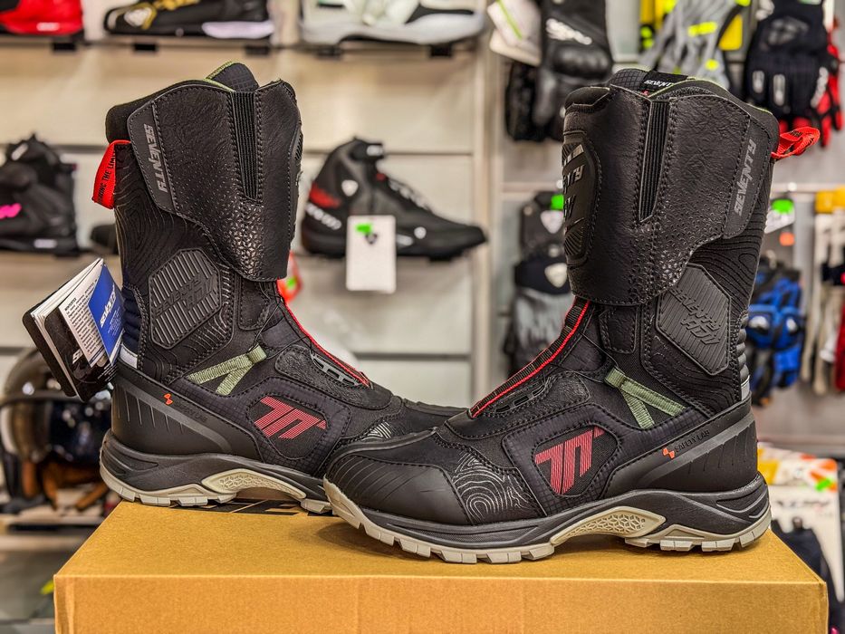 Cizme Moto Adventure Seventy Stelvio Negru/Rosu