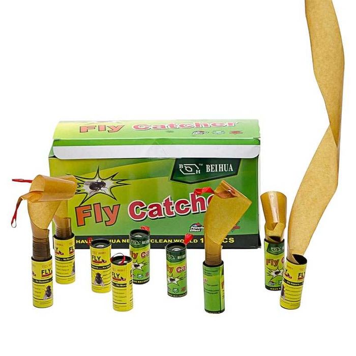 Лепяща ролка против мухи с лента, 10 броя в комплект