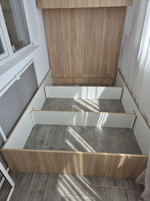 Pat din pal nuanță stejar, 200x140x35cm